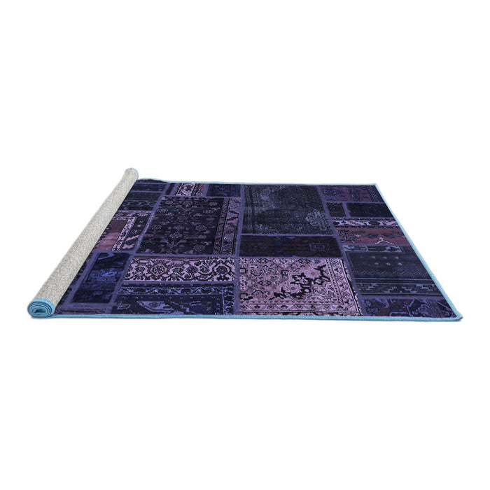 Sideview of Machine Washable Oriental Blue Modern Rug, wshabs5660blu