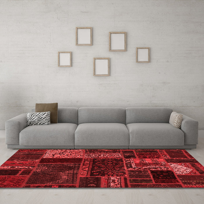 Modern Red Washable Rugs