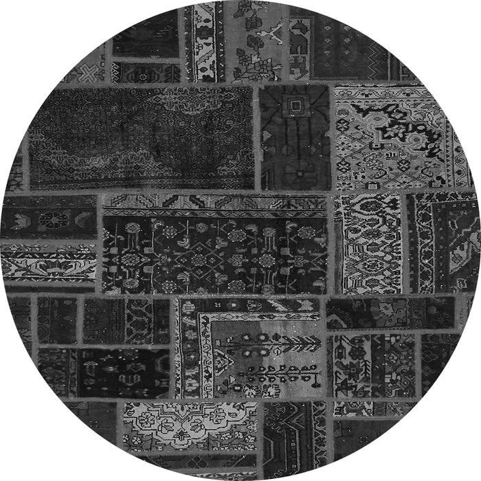 Round Oriental Gray Modern Rug, abs5660gry