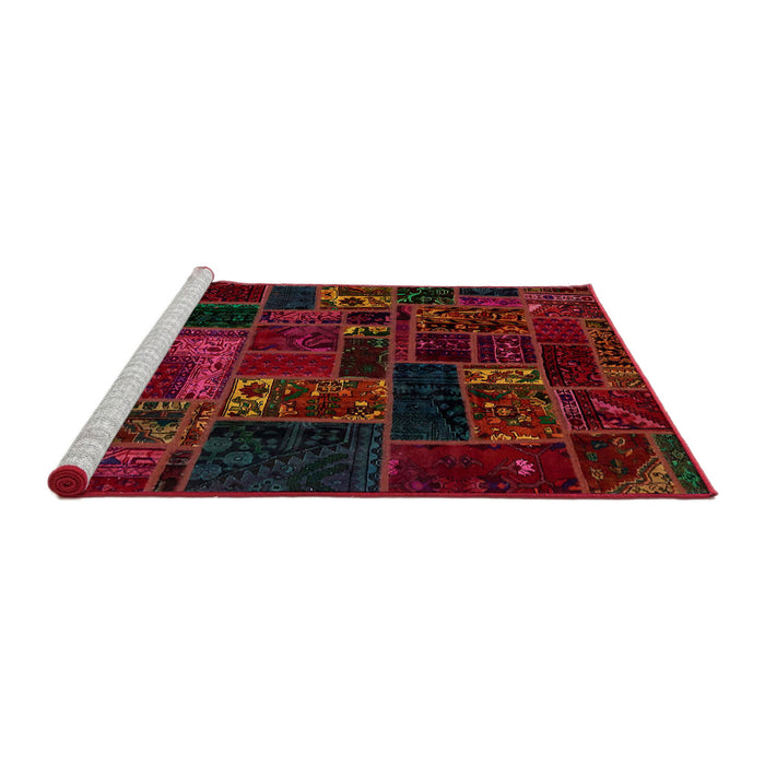 Sideview of Machine Washable Abstract Red Brown Rug, wshabs5661
