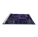 Sideview of Machine Washable Oriental Blue Modern Rug, wshabs5661blu