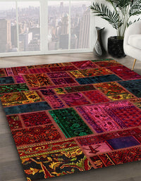 Abstract Red Brown Oriental Rug, abs5661