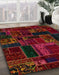 Machine Washable Abstract Red Brown Rug in a Family Room, wshabs5661