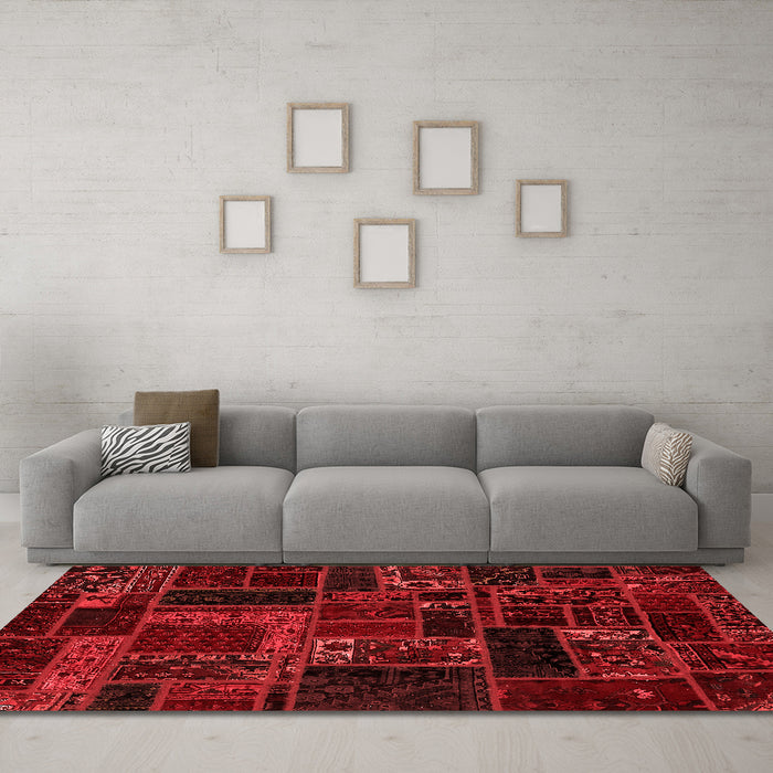 Modern Red Washable Rugs