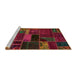 Sideview of Machine Washable Abstract Saddle Brown Rug, wshabs5662