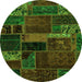 Round Oriental Green Modern Rug, abs5662grn