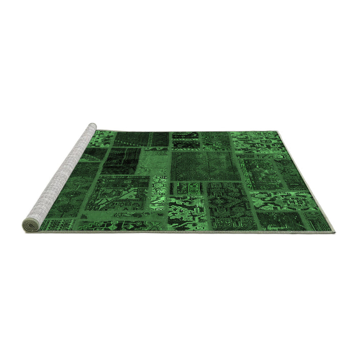 Sideview of Machine Washable Oriental Emerald Green Modern Area Rugs, wshabs5662emgrn