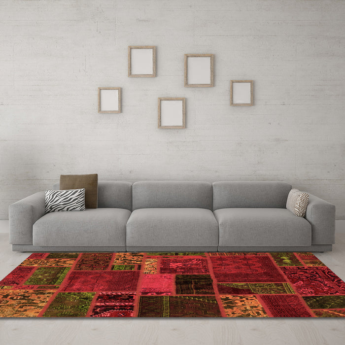 Machine Washable Oriental Orange Modern Area Rugs in a Living Room, wshabs5662org