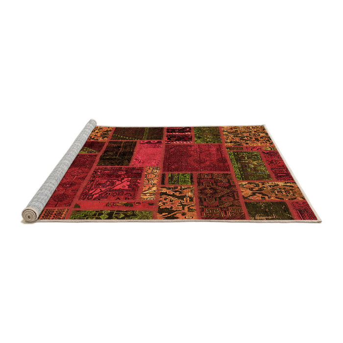 Sideview of Machine Washable Oriental Orange Modern Area Rugs, wshabs5662org