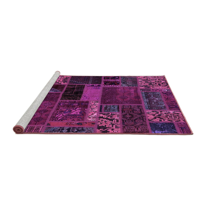 Sideview of Machine Washable Oriental Purple Modern Area Rugs, wshabs5662pur