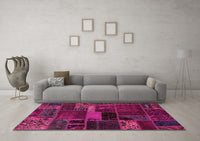 Machine Washable Oriental Pink Modern Rug, wshabs5662pnk