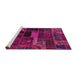 Sideview of Machine Washable Oriental Pink Modern Rug, wshabs5662pnk