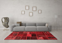 Machine Washable Oriental Red Modern Rug, wshabs5662red