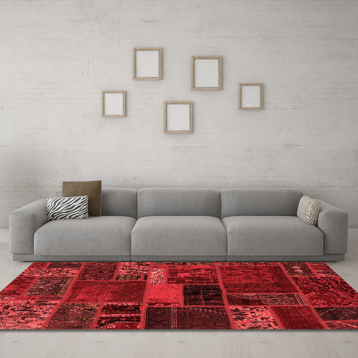 Modern Red Washable Rugs