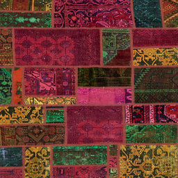 Square Abstract Saddle Brown Oriental Rug, abs5662