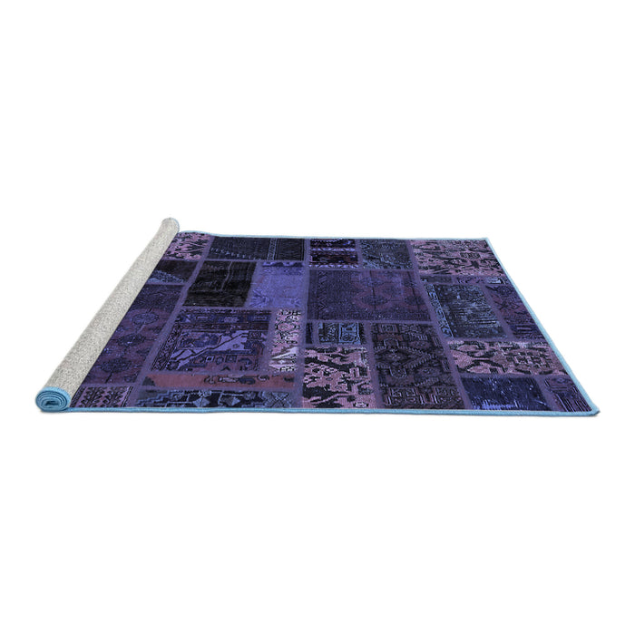 Sideview of Machine Washable Oriental Blue Modern Rug, wshabs5662blu