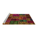 Sideview of Machine Washable Abstract Saddle Brown Rug, wshabs5663