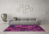 Machine Washable Oriental Purple Modern Rug, wshabs5663pur