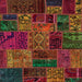 Square Abstract Saddle Brown Oriental Rug, abs5663