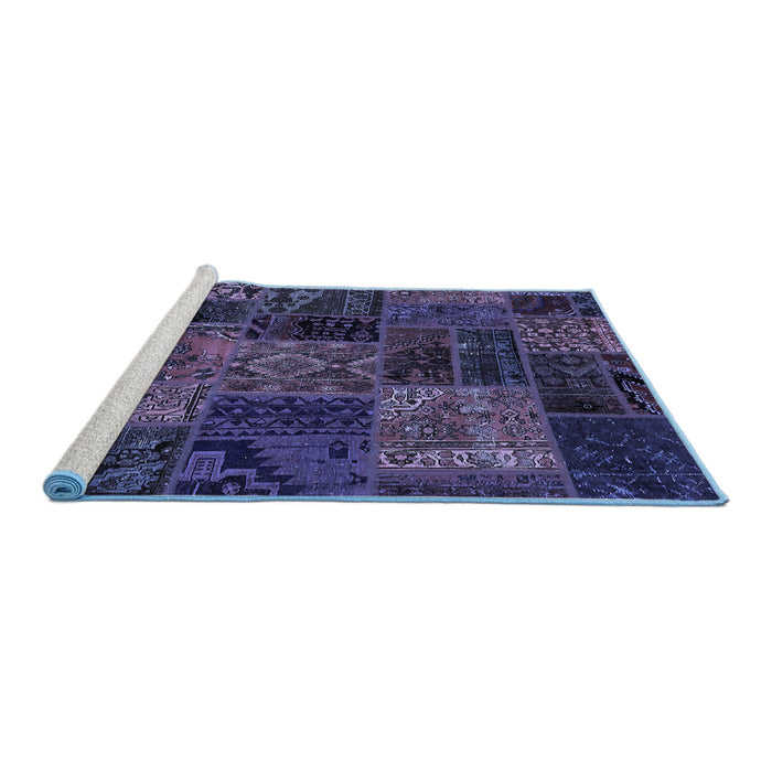 Sideview of Machine Washable Oriental Blue Modern Rug, wshabs5663blu