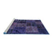 Sideview of Machine Washable Oriental Blue Modern Rug, wshabs5663blu