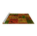 Sideview of Machine Washable Oriental Yellow Modern Rug, wshabs5663yw