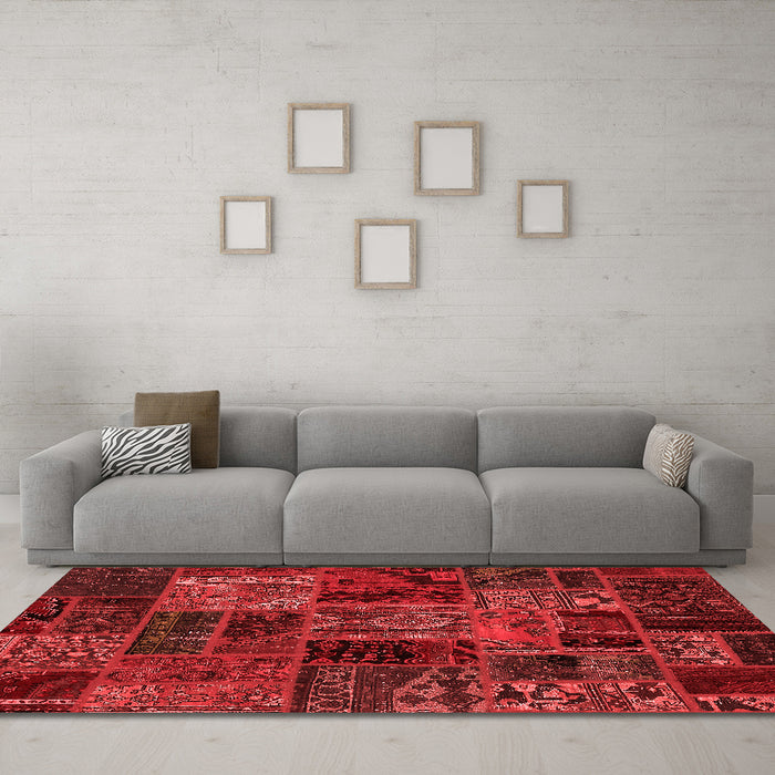 Modern Red Washable Rugs