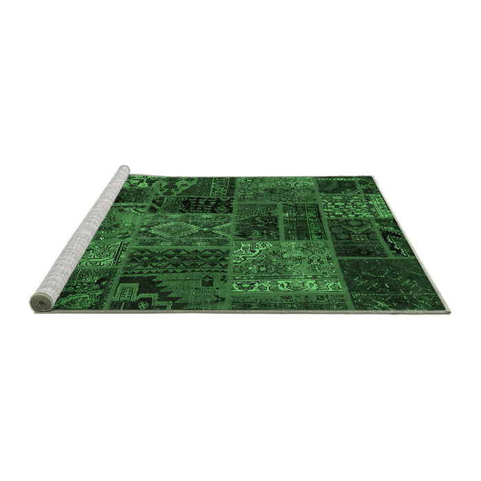 Sideview of Machine Washable Oriental Emerald Green Modern Area Rugs, wshabs5663emgrn