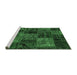 Sideview of Machine Washable Oriental Emerald Green Modern Area Rugs, wshabs5663emgrn