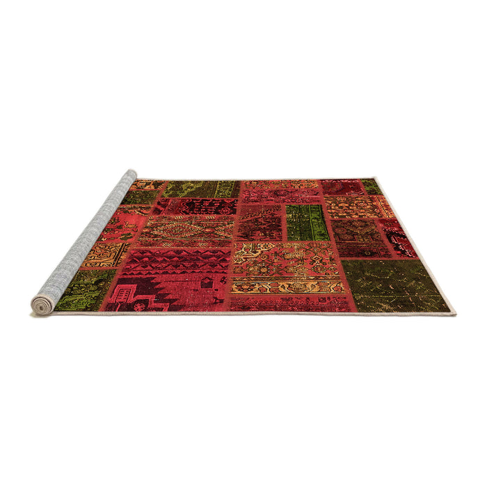 Sideview of Machine Washable Oriental Orange Modern Area Rugs, wshabs5663org