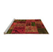 Sideview of Machine Washable Oriental Orange Modern Area Rugs, wshabs5663org