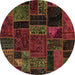 Round Oriental Brown Modern Rug, abs5664brn