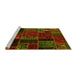 Sideview of Machine Washable Oriental Yellow Modern Rug, wshabs5664yw