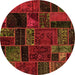 Round Oriental Orange Modern Rug, abs5664org