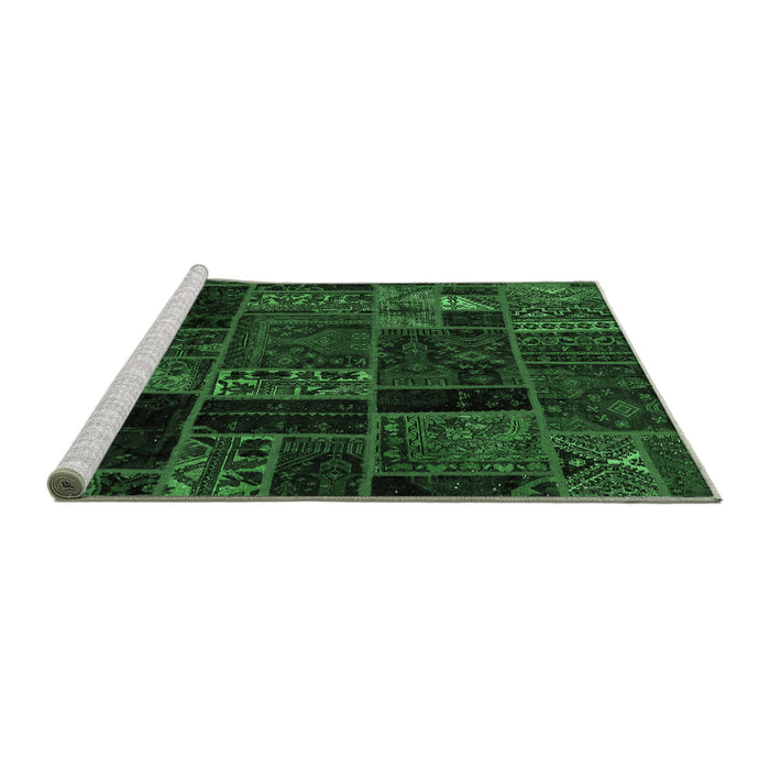 Sideview of Machine Washable Oriental Emerald Green Modern Area Rugs, wshabs5664emgrn