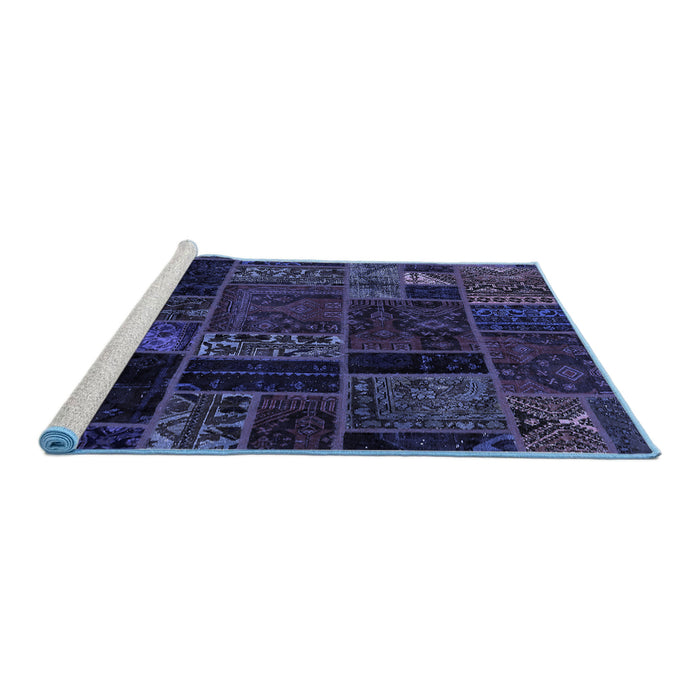 Sideview of Machine Washable Oriental Blue Modern Rug, wshabs5664blu