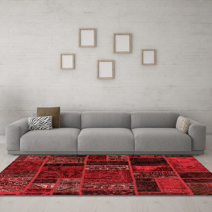 Modern Red Washable Rugs