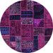 Round Oriental Purple Modern Rug, abs5664pur