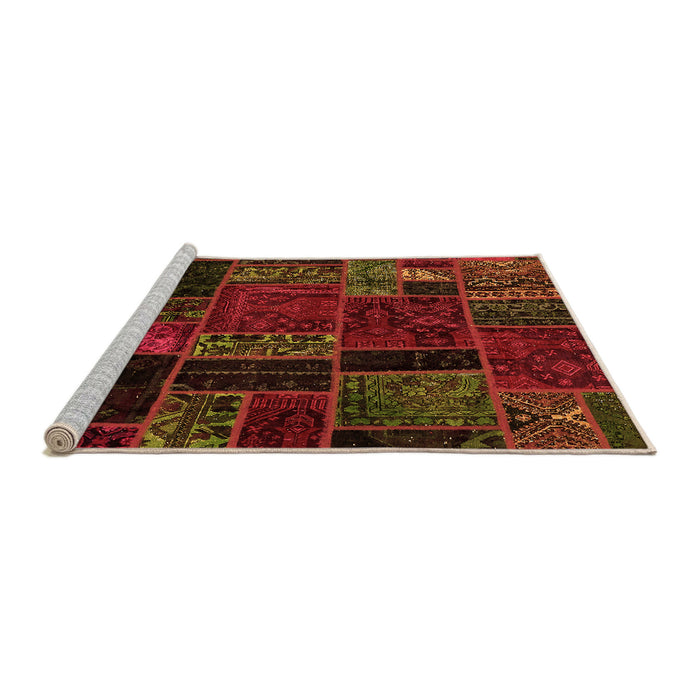 Sideview of Machine Washable Oriental Orange Modern Area Rugs, wshabs5664org