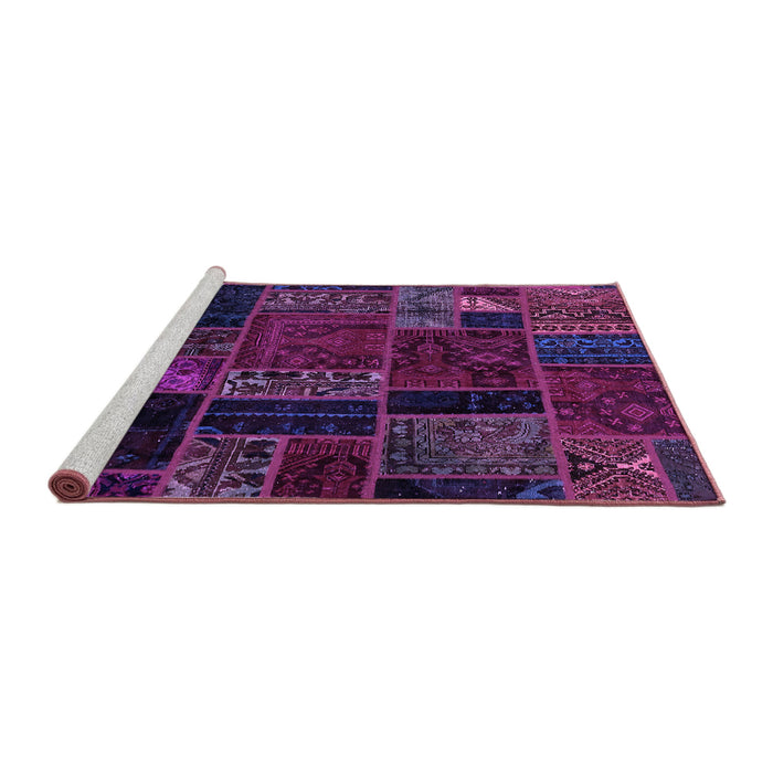 Sideview of Machine Washable Oriental Purple Modern Area Rugs, wshabs5664pur