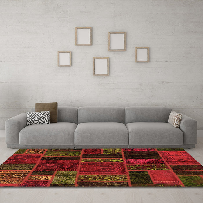 Machine Washable Oriental Orange Modern Area Rugs in a Living Room, wshabs5664org