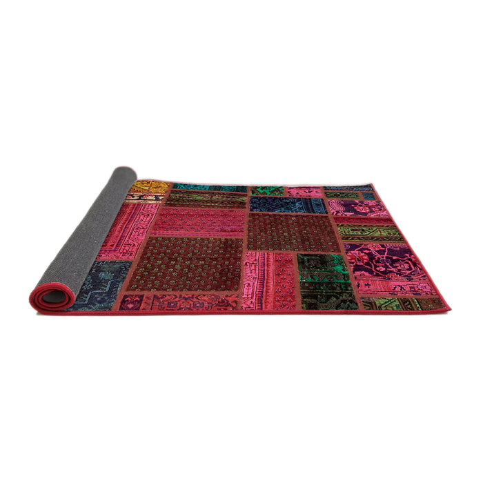 Sideview of Abstract Cranberry Red Oriental Rug, abs5665