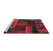 Sideview of Machine Washable Abstract Cranberry Red Rug, wshabs5665