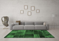 Machine Washable Oriental Emerald Green Modern Rug, wshabs5665emgrn