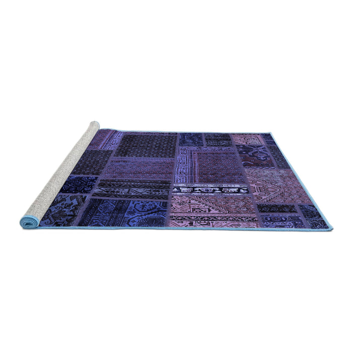 Sideview of Machine Washable Oriental Blue Modern Rug, wshabs5665blu
