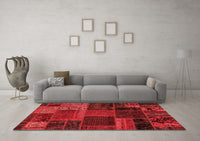 Machine Washable Oriental Red Modern Rug, wshabs5665red