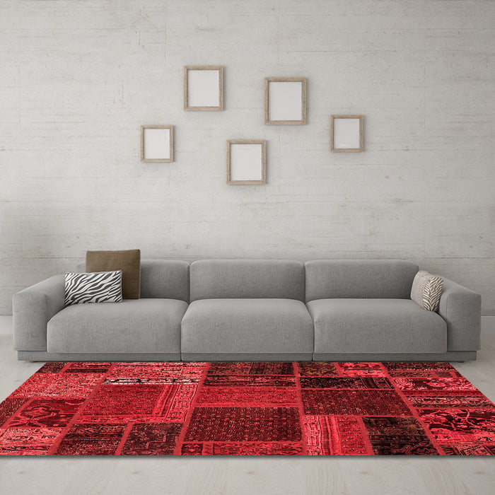 Modern Red Washable Rugs