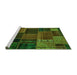 Sideview of Machine Washable Oriental Green Modern Area Rugs, wshabs5665grn