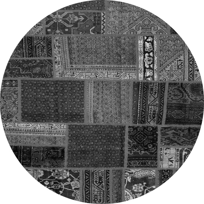 Round Oriental Gray Modern Rug, abs5665gry