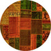 Round Oriental Yellow Modern Rug, abs5665yw